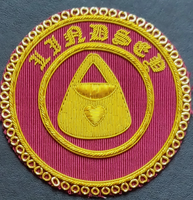 Insignia Provincial de Lujo de la Orden Masónica Athelstan, Bordada a Mano con Hilo Metálico, Ecológica, Resistente al Agua, con Efecto 3D en Relieve