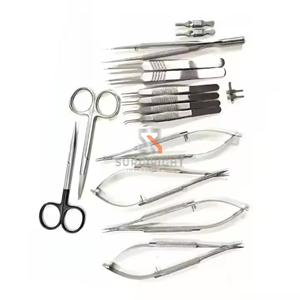 Best Price 17pcs Steel Manual Micro Hand Surgery Instrument Kit Microvascular Clamp Surgical Sutures Approed by <b>Blush</b> Surgical - Product Image 3