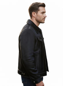 Veste en cuir de vachette de haute qualité, design moderne et élégant, coupe ajustée, finition soignée et tendance. - Product Image 3