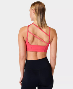 Top Corto Deportivo para Mujer, Cuello Redondo, Estampado, Sin Mangas, Ropa de Yoga, Ajuste Delgado - Product Image 3