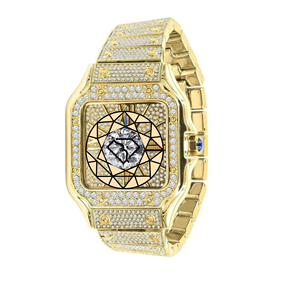 Reloj de Cuarzo Unisex de Lujo Personalizado, Acero Inoxidable, Esfera con Incrustaciones de Moissanita, Cristal de Zafiro, 46 mm, Analógico, Ecológico, Cierre Oculto - Product Image 4