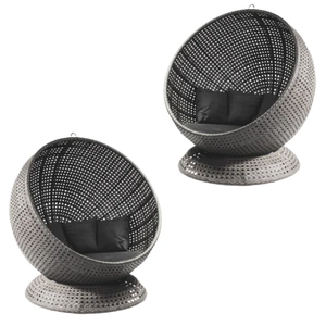 โซฟาหวายทรงกลมสำหรับสวนดีไซน์ทันสมัยเก้าอี้หวายทำด้วยมือ - Product Image 4