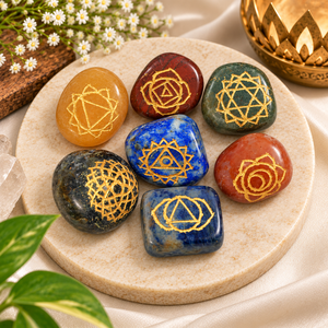 Sets de 7 Chakras al por Mayor, Cristales de Piedras Preciosas Genuinas para Sanación Reiki, Grabados y Pulidos, Amor, Feng Shui, Ecológicos, Tallados - Product Image 1