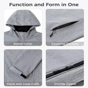 Blouson en cuir de moto pour homme grande taille, en peau d'agneau véritable, style biker, déchiré, décontracté, hiver, avec fermeture éclair et capuche - Product Image 5