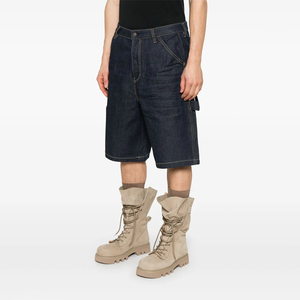 Pantalones Cortos de Mezclilla Casuales para Hombre, Corte Ajustado, Verano, Tela de Algodón, Moda Urbana, Servicio OEM, Logotipo Personalizado - Product Image 3