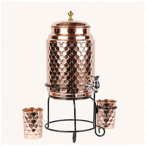 Premium Pure Copper Water Dispenser Large Capacity Hammered Ayurvedic Matka Pot for Immunity Boosting and Healthy Drinking - Product Image 5