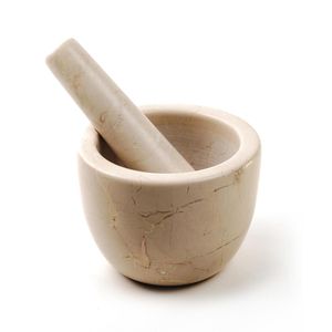 Handcrafted Marble Mortar And Pestle Set With Anti Slip Base For Efficient <b>Grinding</b> Of Herbs And Spices - Product Image 1