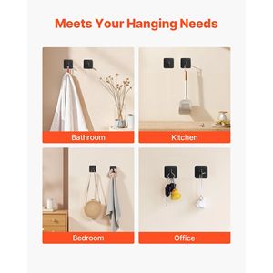 4 Pack Self-Adhesive Towel Coat <b>Hooks</b> <b>Sticky</b> <b>Wall</b> Hanger <b>for</b> Easy Installation <b>for</b> Home Organization - Product Image 6
