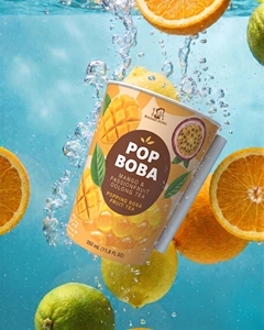 OEM ODM Taza de Té de Frutas con Boba Explosiva Sabores Mango, Melocotón y Fresa - Product Image 5
