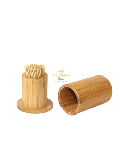 VietChoice Bamboo <b>Toothpick</b> Holder Natural Minimalist Design With Lid And <b>Toothpicks</b> Included - Product Image 4