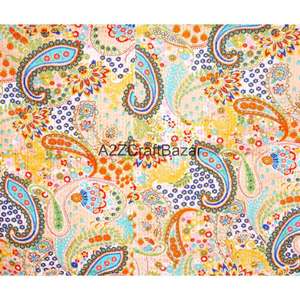 Ensemble de couette en coton imprimé artisanal, luxe sur mesure, traditionnel Kantha, vintage, respirant toutes saisons, pour hôtel, couleur personnalisée - Product Image 2