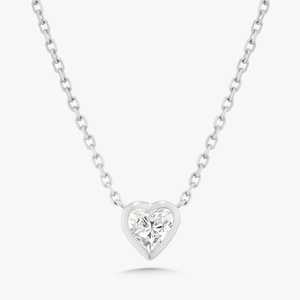 Heart Lab Grown Diamond Pendant Necklaces Wholesale 14k 18k Solid Gold Adjustable Bezel Set Dainty Solitaire <b>Choker</b> Manufacturer - Product Image 3