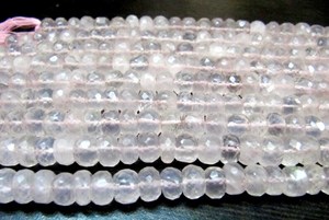 Collier de perles facettées en quartz rose naturel, 8 pouces de long - Product Image 5