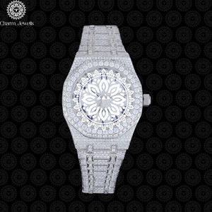 Montre de luxe Charm_Jewells en acier inoxydable, cadran analogique, verre saphir, lunette sertie de diamants, fermoir pliant, pour femme - Product Image 2