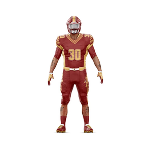 Maillot de football américain personnalisé pour homme avec short assorti, 100 % polyester, imprimé par sublimation, tissu en maille, taille élastique, grandes tailles - Product Image 4