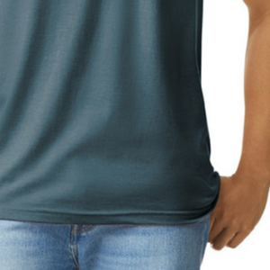 เสื้อยืดผู้ชาย CVC สีน้ำเงิน สีเหล็ก พรีเมียม ผ้าคอตตอนผสม แขนสั้น ระบายอากาศได้ดี น้ำหนักเบา เสื้อลำลอง เสื้อเปล่า - Product Image 6