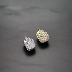 Joyas de Uso Diario Estilo Hiphop Unisex de Aleación Chapada en Oro con Micro Pavé de Circonita Cúbica en Forma de Pata de Animal - Product Image 1