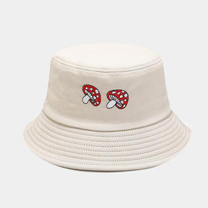 Chapeau Bob Unisexe en Coton avec Broderie Champignon, Décontracté, Printemps-Été, Adulte - Product Image 2