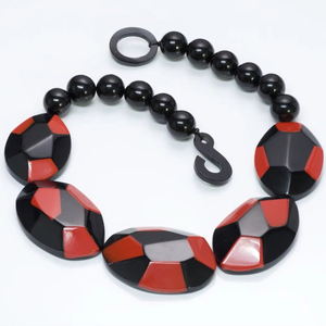 Collar nuevo con cuentas de resina en forma de diamante hechas a mano - pulidas - estilo vintage - precio bajo - Product Image 1