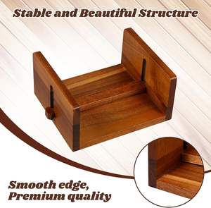 Lot de 2 porte-serviettes de table en bois d'acacia avec barre centrale, distributeur de serviettes pour la maison et la salle à manger - Product Image 2