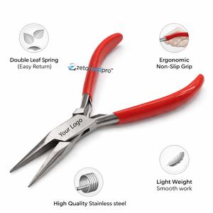 Pince à bec effilé OEM légère en acier inoxydable de haute qualité avec poignée rouge, outil de précision pour bijoux, pour les acheteurs en gros - Product Image 5