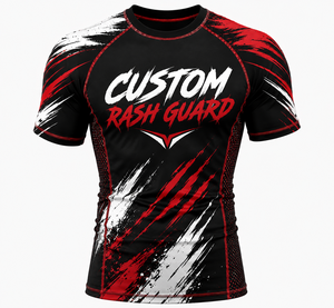 Maillot de compression personnalisé à manches courtes pour MMA, BJJ, Jiu Jitsu, Grappling – Haut d'entraînement athlétique, vêtement de sport par sublimation - Product Image 1