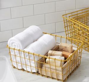 Fine Quality <b>Rectangular</b> Metal Wire <b>Storage</b> <b>Basket</b> With Handles Modern Design Multi Purpose Organizing Container - Product Image 5
