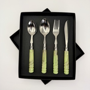 ชุดช้อนส้อมสแตนเลสคุณภาพสูงพร้อมด้ามจับเรซิ่น สำหรับใช้ในโรงแรมและที่บ้าน ราคาถูก - Product Image 1