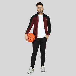 Survêtement de sport pour homme en velours premium, extensible dans les quatre sens, coupe ajustée, couleur unie, confortable, pour l'automne, le jogging et la course à pied - Product Image 1