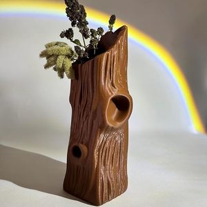 Jarrón de Bambú Tallado a Mano con Forma de Tronco de Árbol, Porta Flores Rústico para Mesa, Decoración Bonsái para el Hogar - Product Image 3