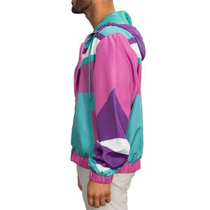 Veste coupe-vent décontractée en toile rétro pour homme, taille plus, style années 80 et 90, légère, respirante, imperméable, manches régulières - Product Image 3