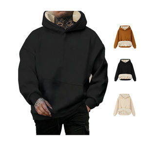 Pull à capuche surdimensionné personnalisé pour l'hiver, 100% polyester, polaire 420g, couleur unie, service OEM - Product Image 1