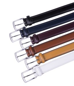 White Genuine Leather Formal <b>Belt</b> With Silver Pin Buckle Solid Color Men's Business <b>Accessory</b> PU Leather <b>Belt</b> Men - Product Image 6