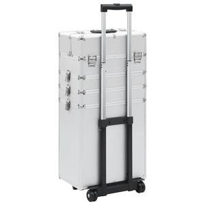 Silver Aluminum <b>Makeup</b> <b>Trolley</b> Convenient Organizer for Beauty Products - Product Image 4