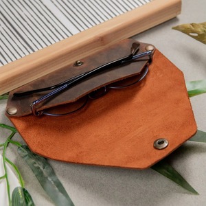 Sleek Minimalist Leather <b>Glasses</b> Holder Lightweight Travel Eyewear Sleeve Genuine Leather Factory Price LGC-0054 - Product Image 4