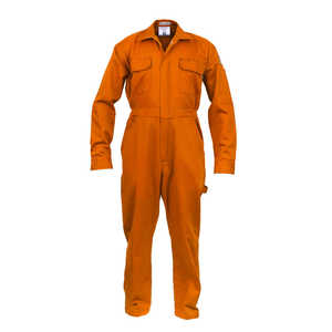 88% algodón/12% nailon resistente al fuego FR Overol X-Large naranja ropa de seguridad - Product Image 1