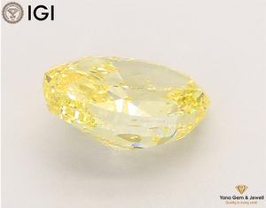 Diamant de laboratoire cultivé CVD de forme ovale, 4,00 carats, couleur jaune vif fantaisie, clarté VVS2, avec certificat IGI, pour centre de bague - Product Image 4