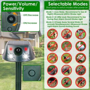 Repellente per Formiche Ricaricabile a Energia Solare, 3 Modalità (Ultrasuoni e Vibrazione), Impermeabile IP66, Batteria da 2200mAh, Versione USA - Product Image 6