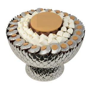 Bol à chocolat en métal argenté écologique et créatif, plateau moderne en acier inoxydable, support à dessert et bonbons pour la maison et l'hôtel - Product Image 1