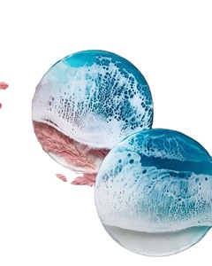 SHAPES Sous-verres en résine de luxe faits à la main Tampons carrés de couleur personnalisables pour ensemble de table de tapis de cuisine au meilleur prix - Product Image 1