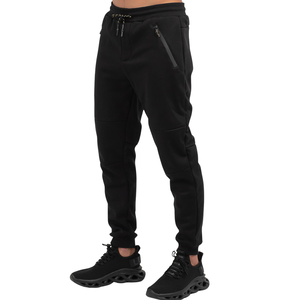 Customized <b>Men</b> Plain Trouser Zipper Pocket Drawstring Waist <b>Tapered</b> Fit Cuffed <b>Jogger</b> Pants OEM Casual Clothing Factory Supplier - Product Image 3
