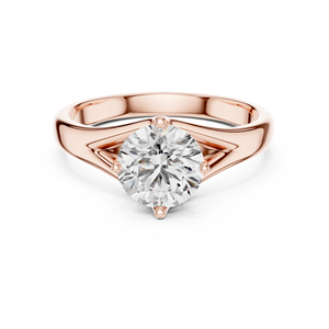 Bague solitaire en or rose 14 carats avec diamant Luminara, éclat éternel, classique, pour fiançailles et anniversaire, sertissage à griffes - Product Image 1