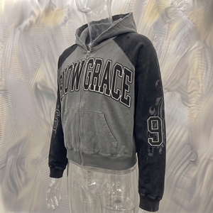 Sweat-shirt à capuche zippé pour homme Snowgrace, manches raglan, polaire, décontracté, pour l'hiver, avec poche imprimée sur le devant, coupe classique - Product Image 3