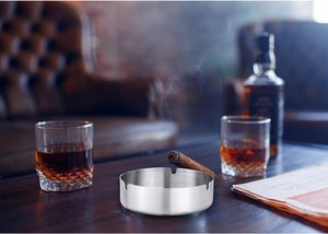 Wholesale Bulk Sale Metal Cigar Ash Tray Indoor Outdoor 100% Stainless Steel Ashtray Customized Logo - Product Image 4