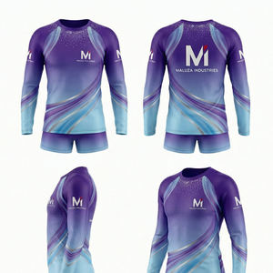 Uniformes de Animadoras OEM, Conjuntos de Manga Larga con Estampado por Transferencia Térmica, Top y Pantalones Cortos de Poliéster, Ropa Deportiva, Diseño Personalizado Profesional - Product Image 6