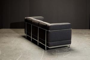 Sofá Seccional de Lujo Moderno para Oficina, Sala de Estar o Escuela, con Tapicería de Tela, Espuma y Estructura Exterior de Acero Inoxidable - Product Image 6