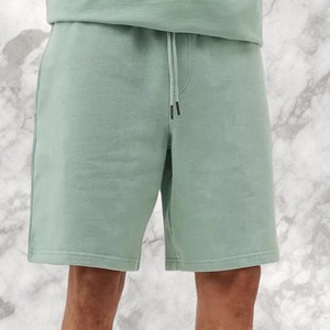Pantalones cortos informales de color verde menta para hombre, pantalones cortos de algodón suave con cordón, ropa de verano para estar en casa y para el gimnasio, para comodidad diaria, talla grande, cómodos - Product Image 3