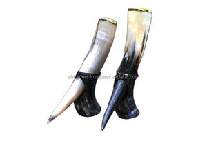 แก้วน้ำทำมือจากเขาสัตว์ไวกิ้งขัดเงา ดีไซน์กันน้ำ สำหรับเบียร์ เอล และมีด - แก้วทรงสัตว์สไตล์ชนบท - Product Image 4