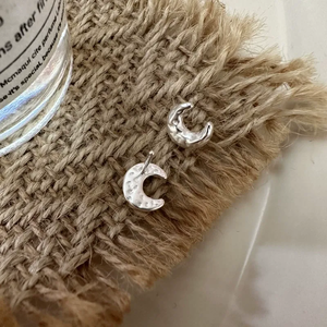 Pendientes de Plata de Ley S925 con Textura de Amor, Estilo Coreano, Sencillos, Retro y a la Moda - Product Image 1