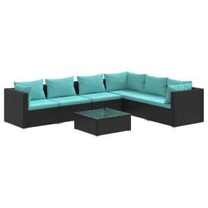 Conjunto de Muebles de Jardín en Negro y Azul Agua, Colección Elegante para Patio - Product Image 2